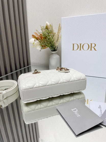 CD Lady D-Joy Latte Cannage Lambskin  Bag