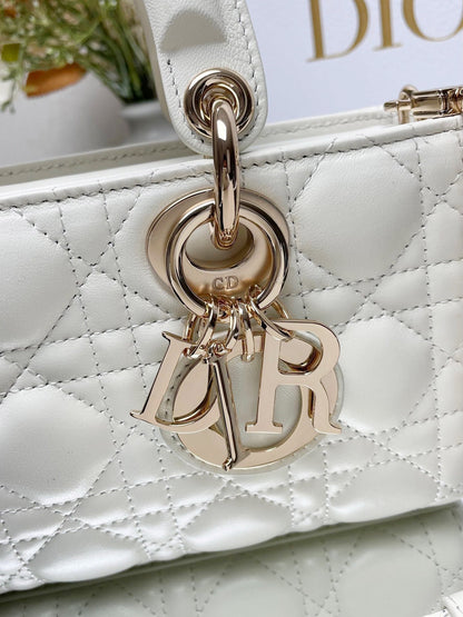 CD Lady D-Joy Latte Cannage Lambskin  Bag