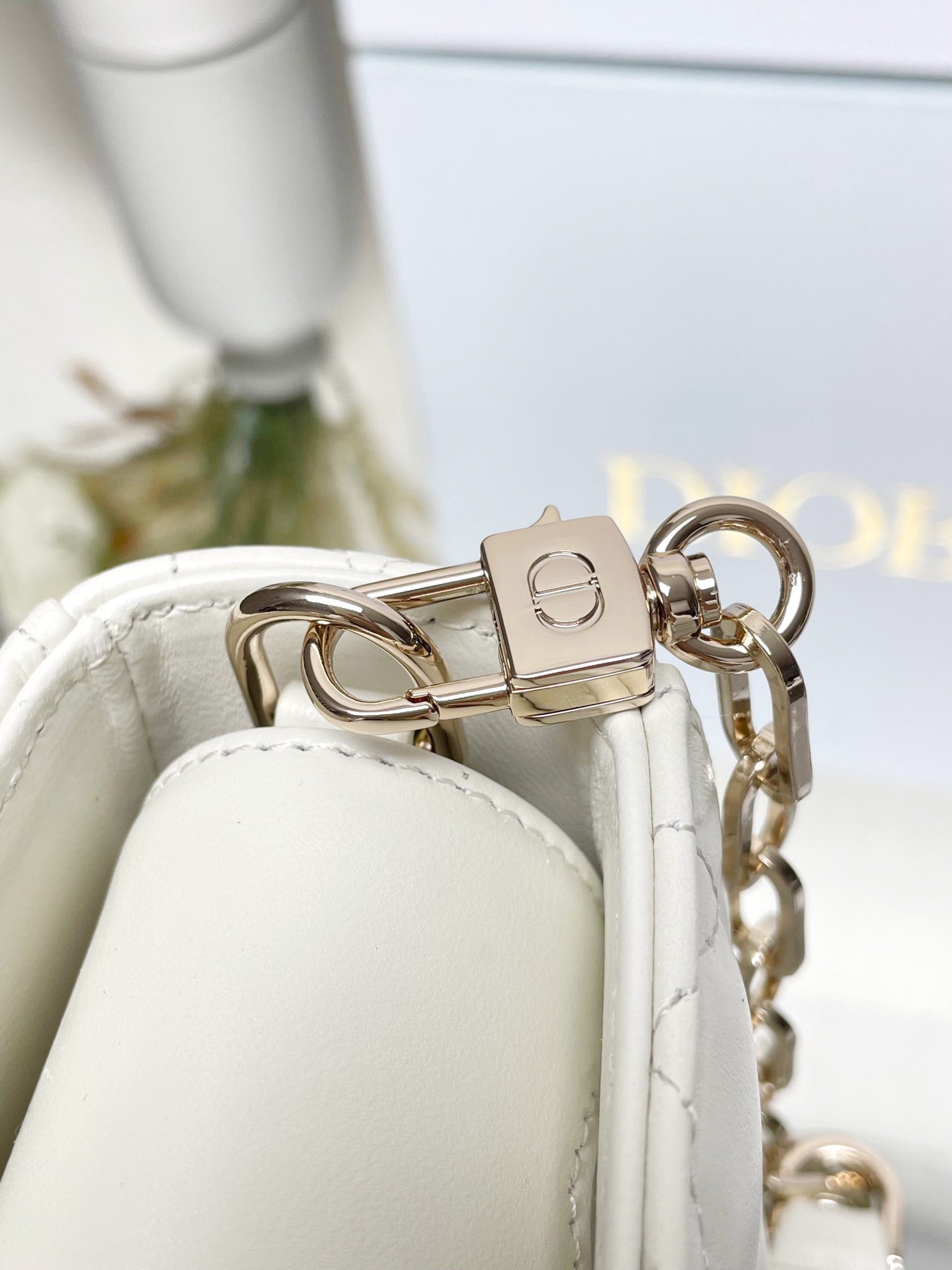 CD Lady D-Joy Latte Cannage Lambskin  Bag