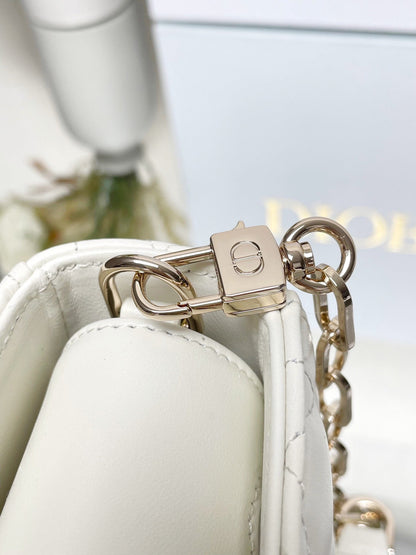 CD Lady D-Joy Latte Cannage Lambskin  Bag