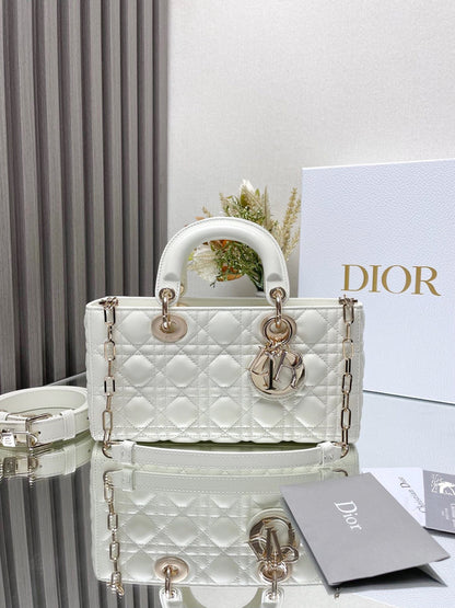 CD Lady D-Joy Latte Cannage Lambskin  Bag