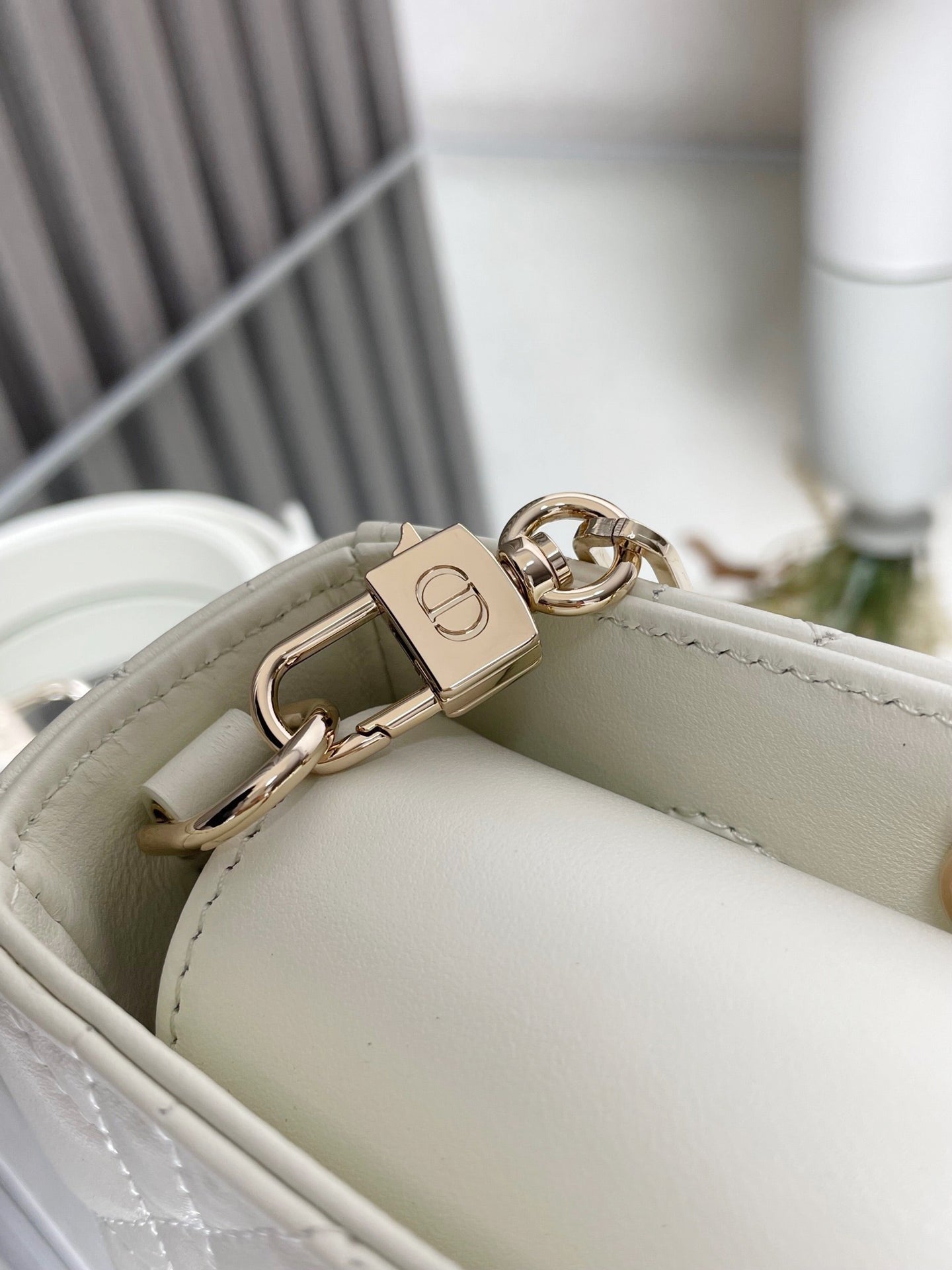 CD Lady D-Joy Latte Cannage Lambskin  Bag