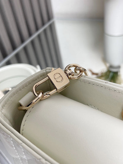 CD Lady D-Joy Latte Cannage Lambskin  Bag