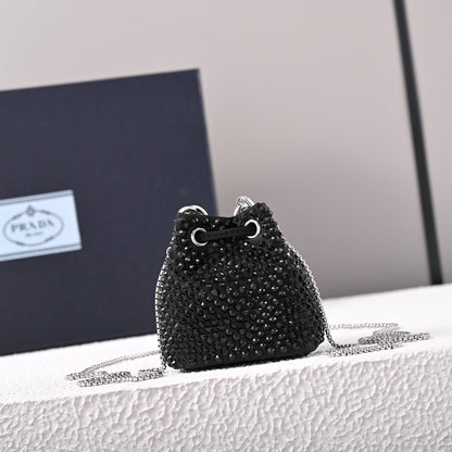 Pra Embellished satin mini-pouch