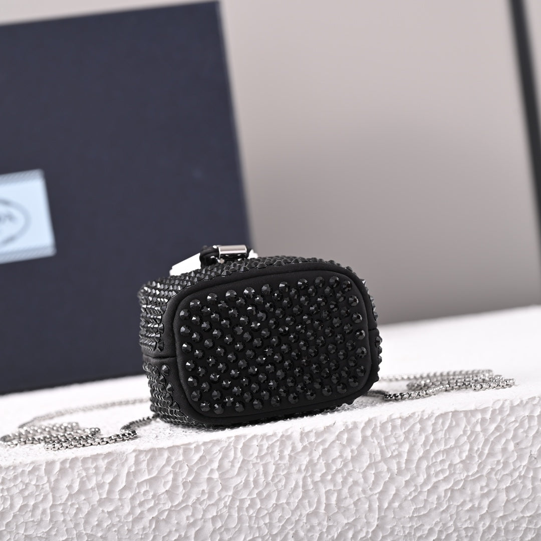 Pra Embellished satin mini-pouch