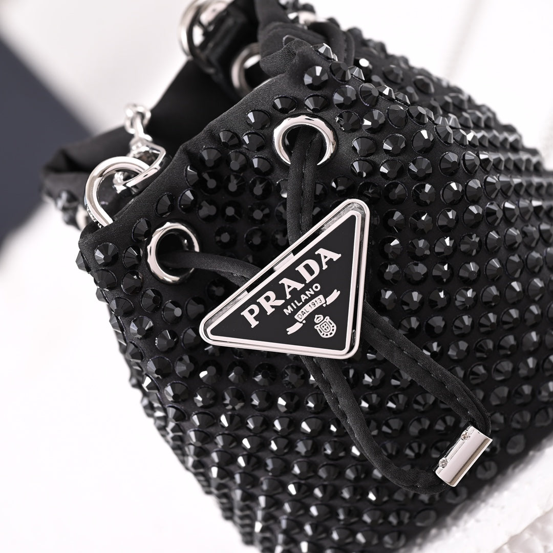 Pra Embellished satin mini-pouch