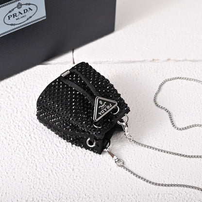 Pra Embellished satin mini-pouch