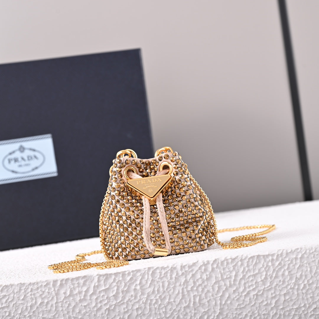 Pra Embellished satin mini-pouch