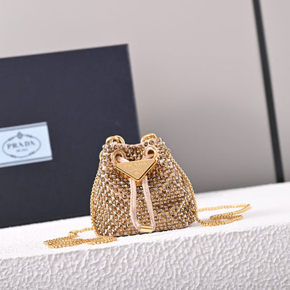 Pra Embellished satin mini-pouch