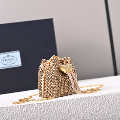 Pra Embellished satin mini-pouch