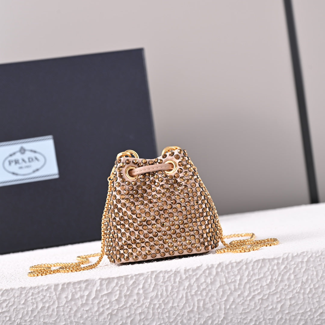 Pra Embellished satin mini-pouch