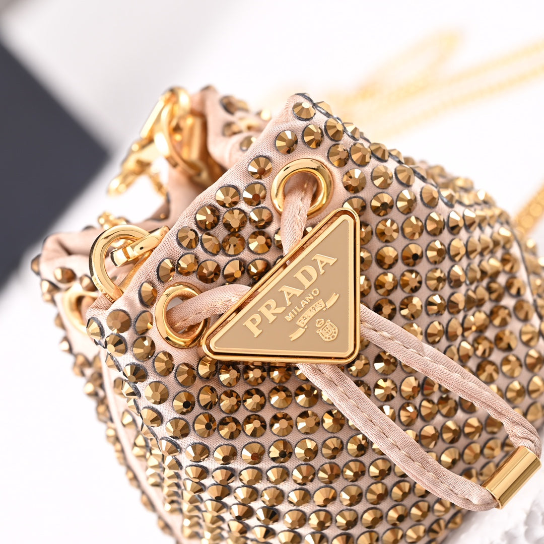 Pra Embellished satin mini-pouch