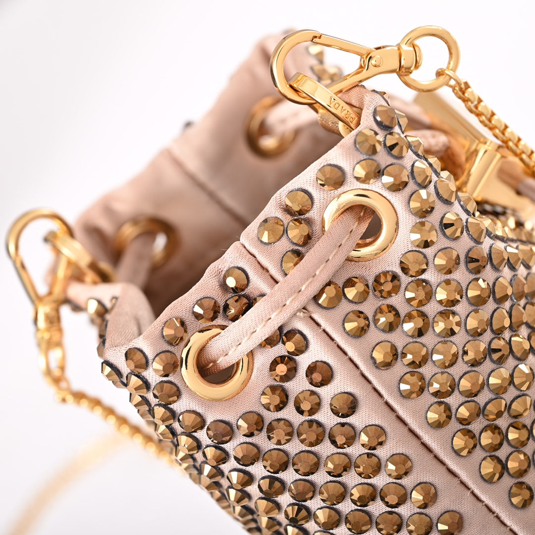 Pra Embellished satin mini-pouch
