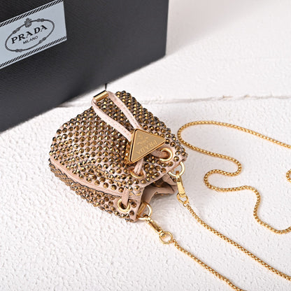 Pra Embellished satin mini-pouch