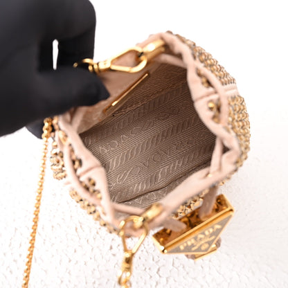 Pra Embellished satin mini-pouch