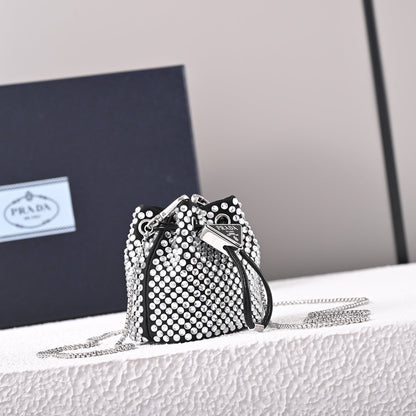 Pra Embellished satin mini-pouch