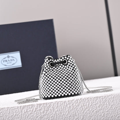 Pra Embellished satin mini-pouch