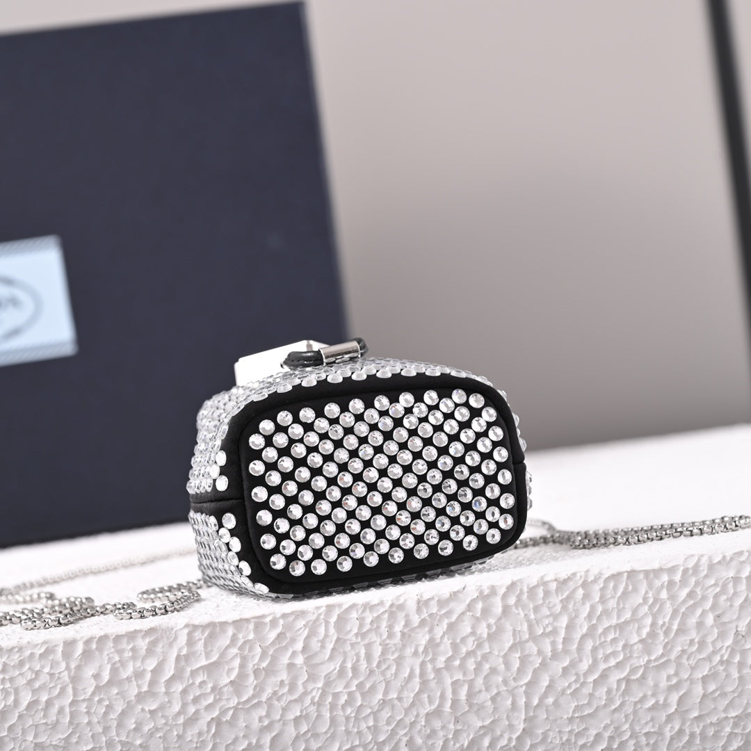 Pra Embellished satin mini-pouch