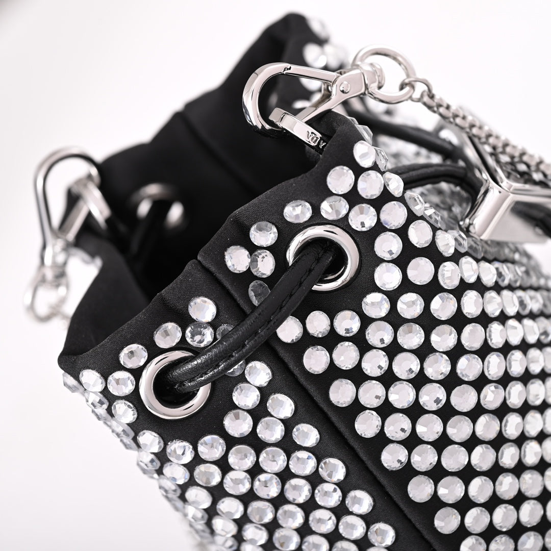 Pra Embellished satin mini-pouch
