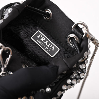 Pra Embellished satin mini-pouch