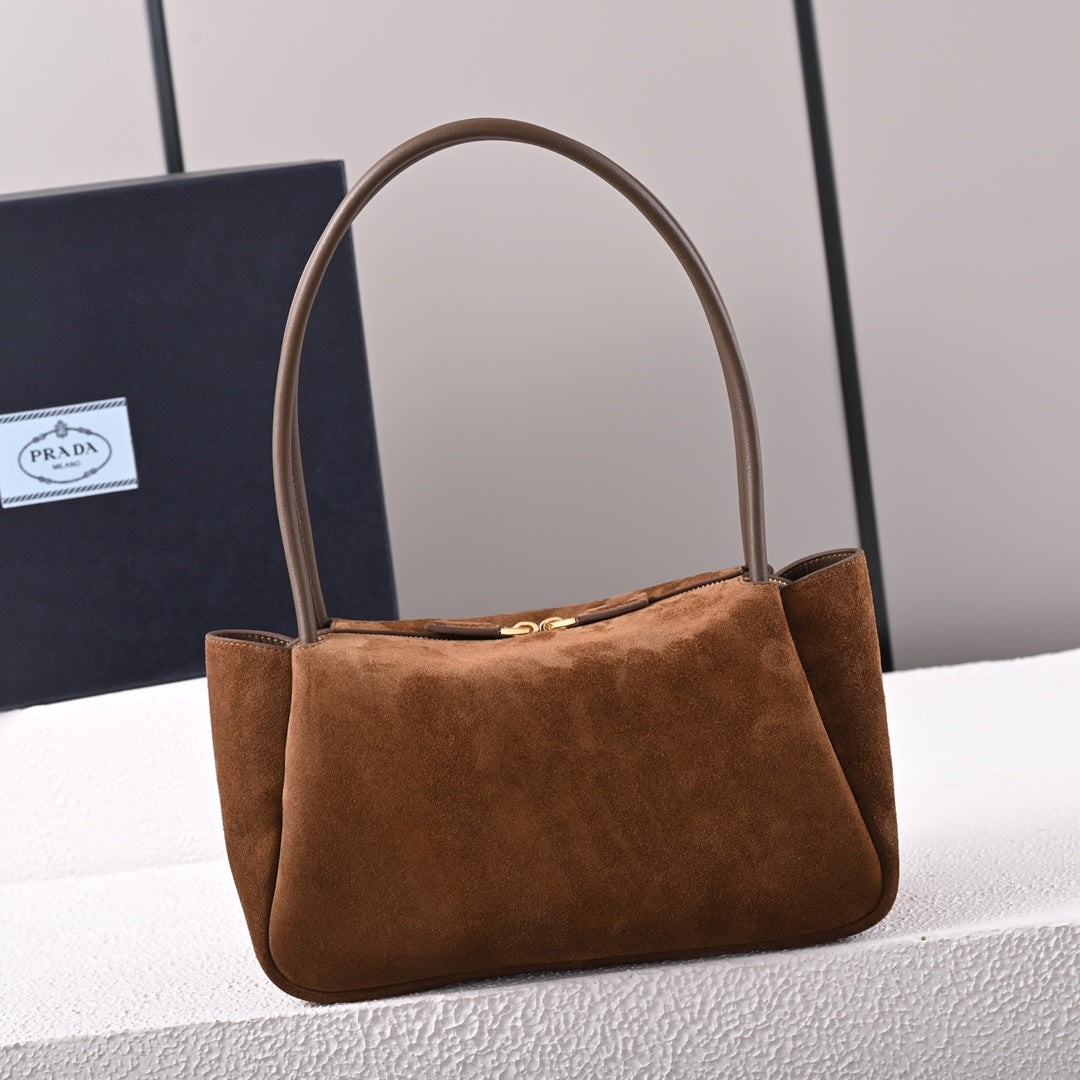 Pra Medium Suede Handbag