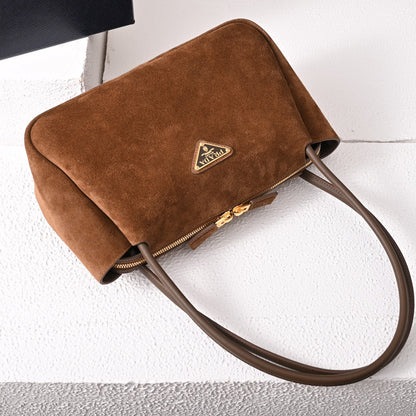 Pra Medium Suede Handbag