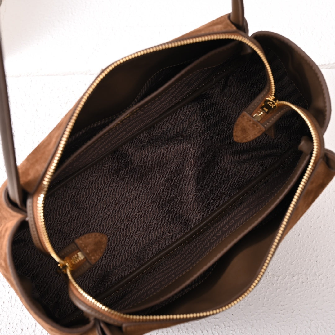 Pra Medium Suede Handbag