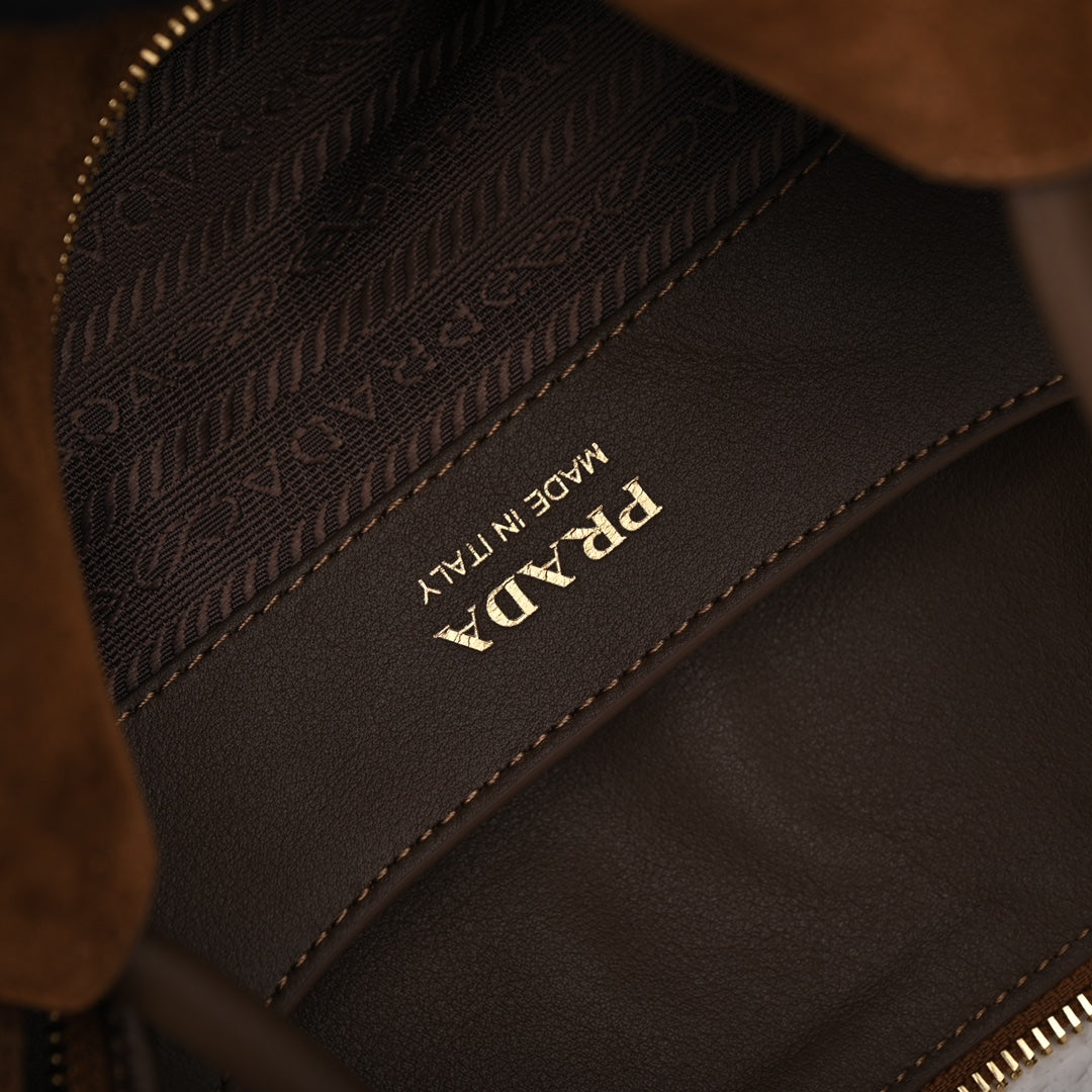 Pra Medium Suede Handbag