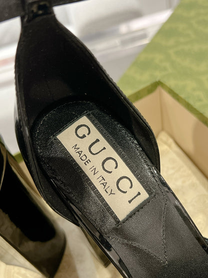 G* New high heels with crystal diamond double G buckle