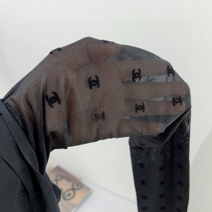 Chan classic flocked monogram stockings