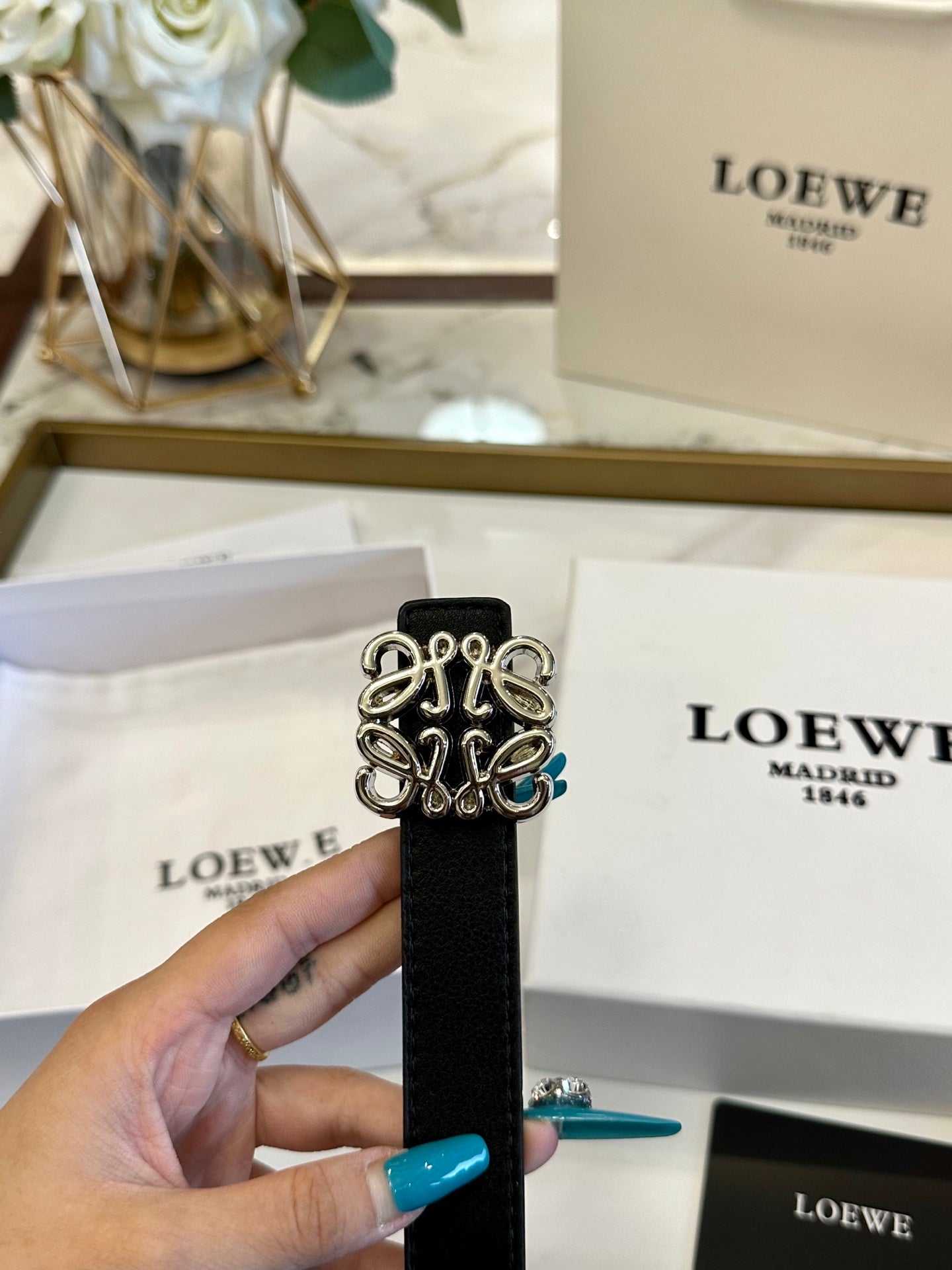 Loew belt Anagram buckle