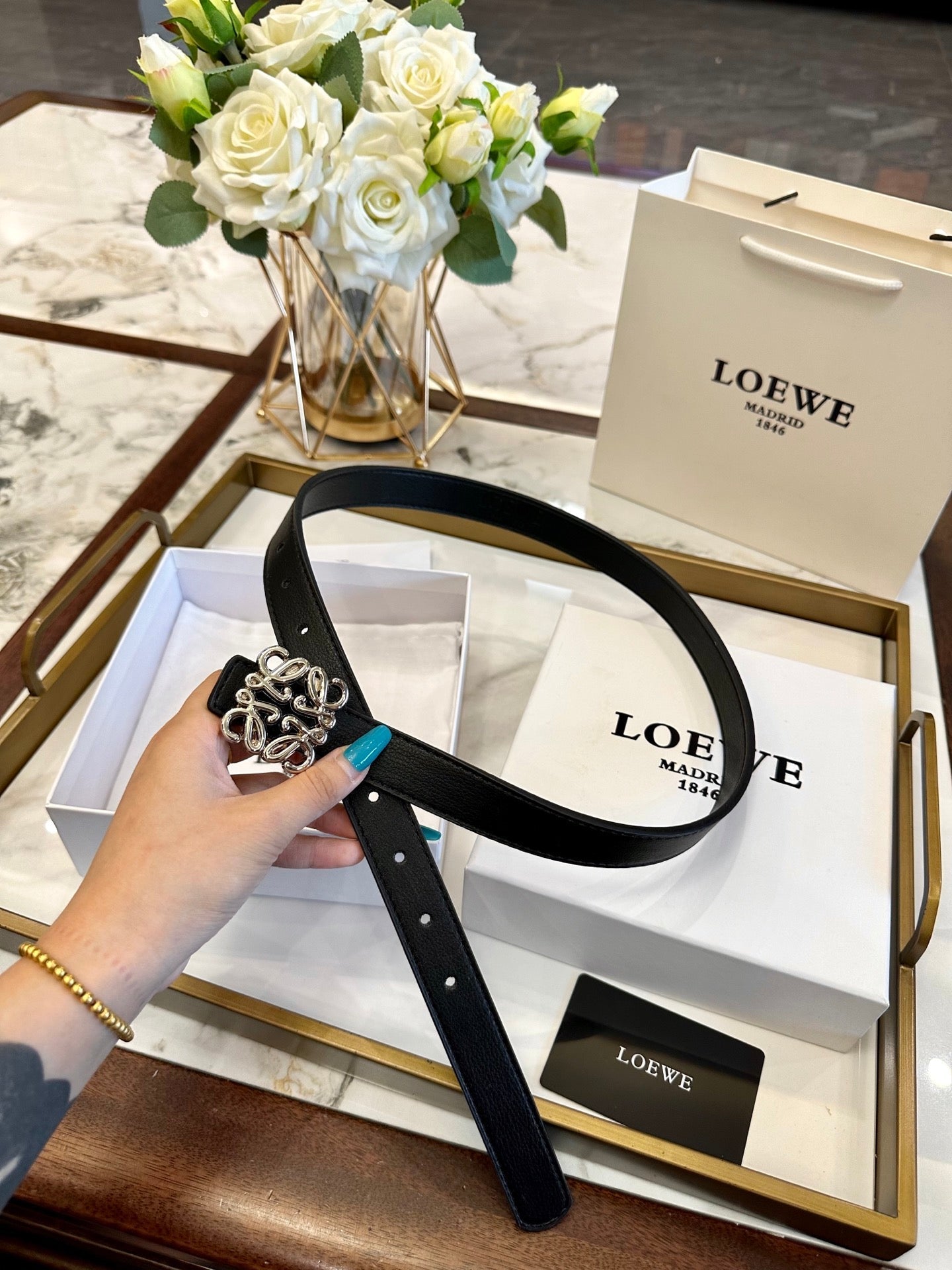 Loew belt Anagram buckle