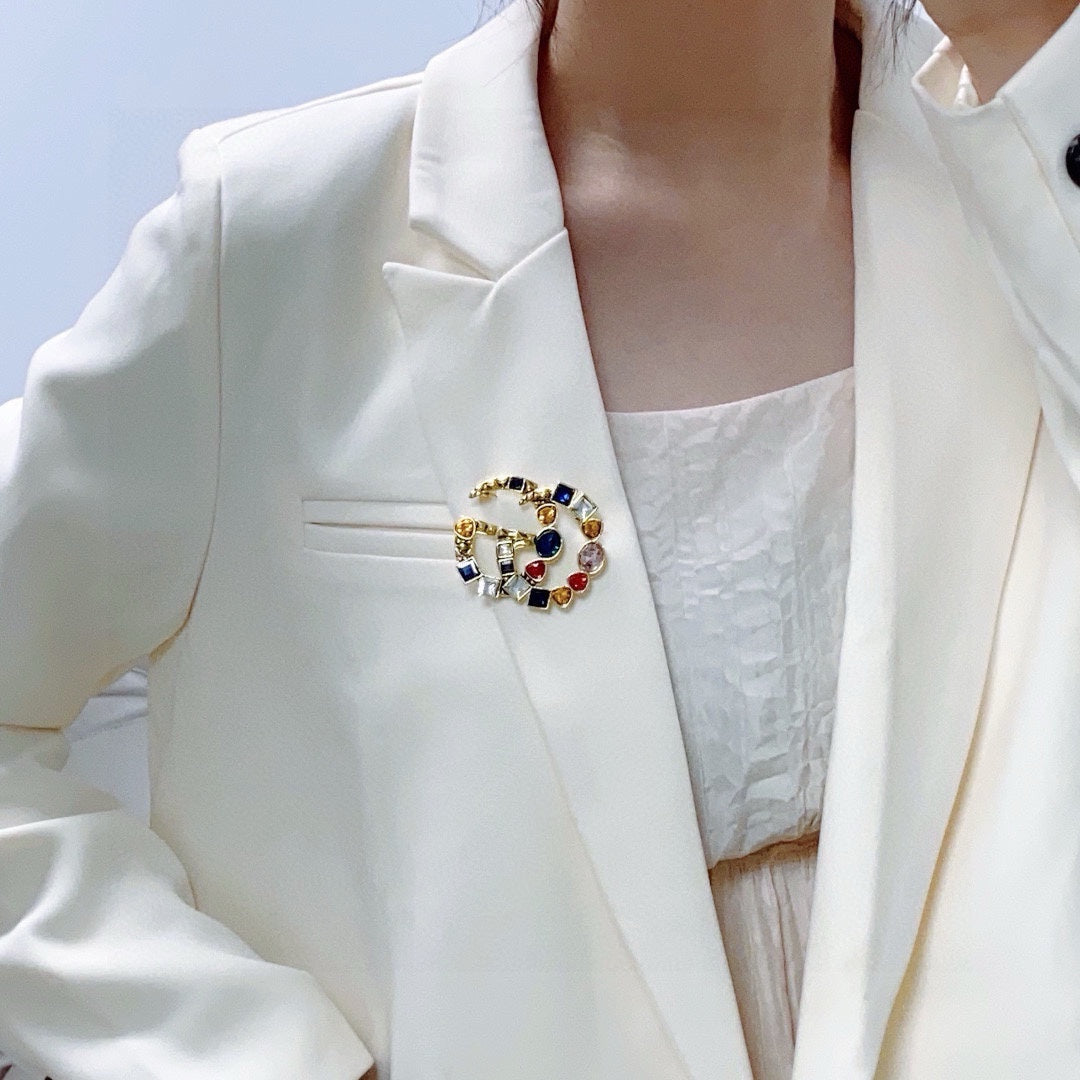 Guc New Colorful diamond brooch