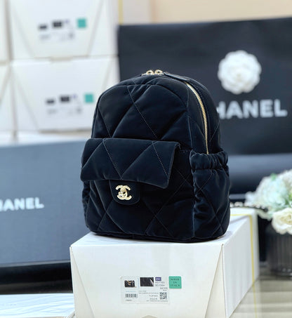 New CHAN velvet backpack