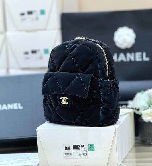 New CHAN velvet backpack