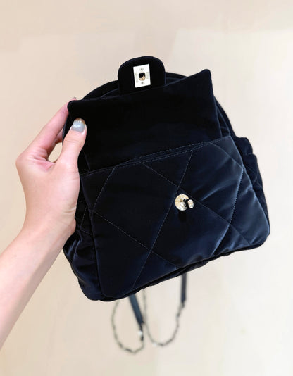 New CHAN velvet backpack