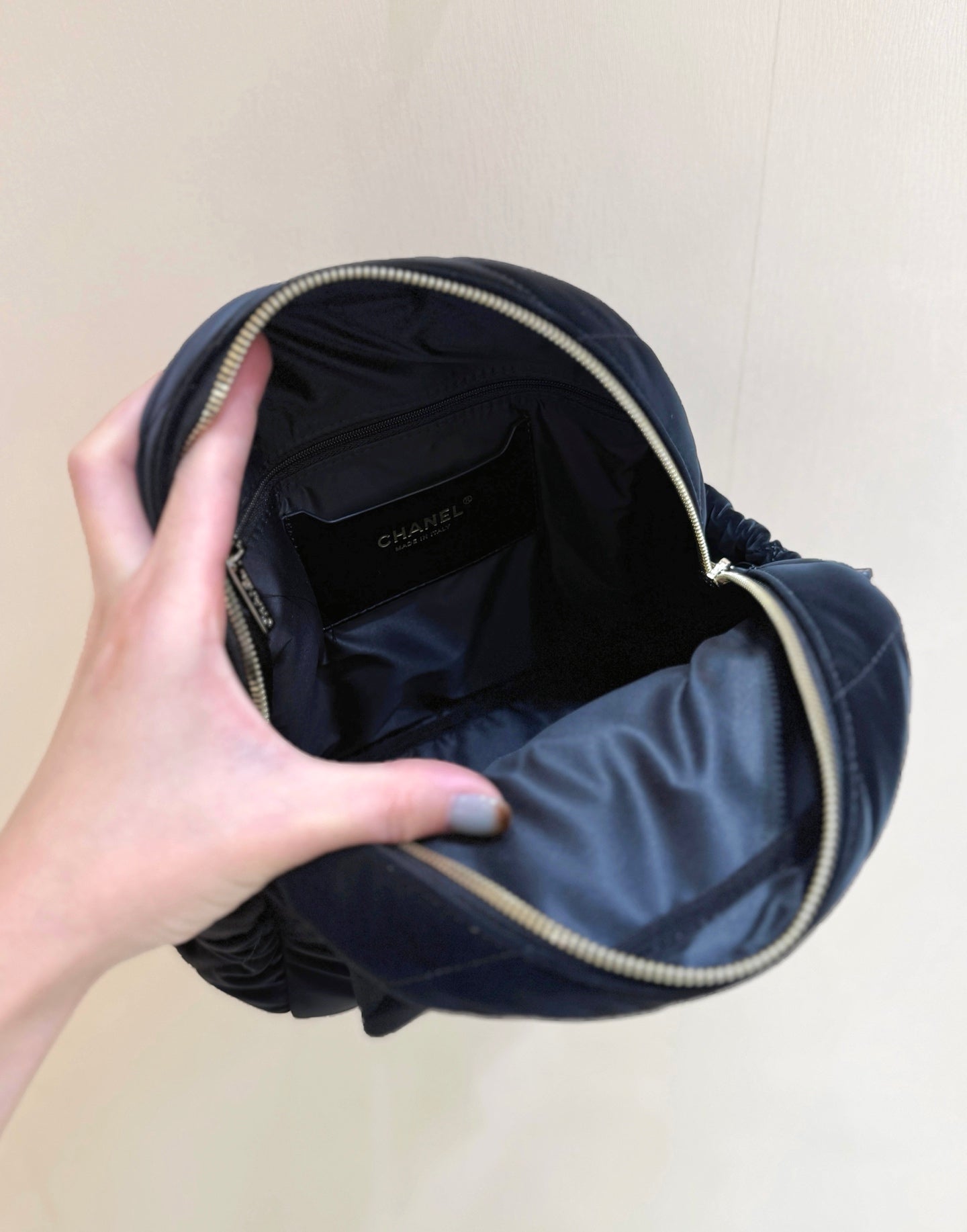 New CHAN velvet backpack