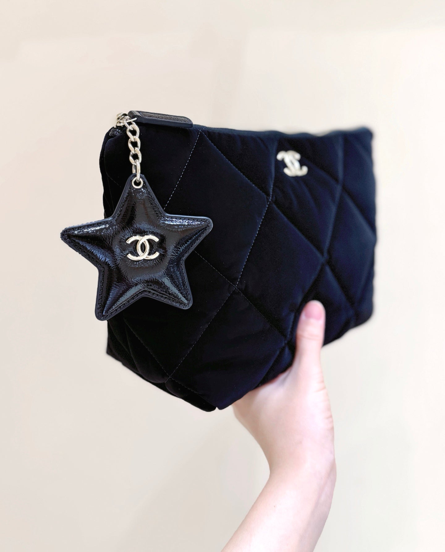 New CHAN velvet handbag