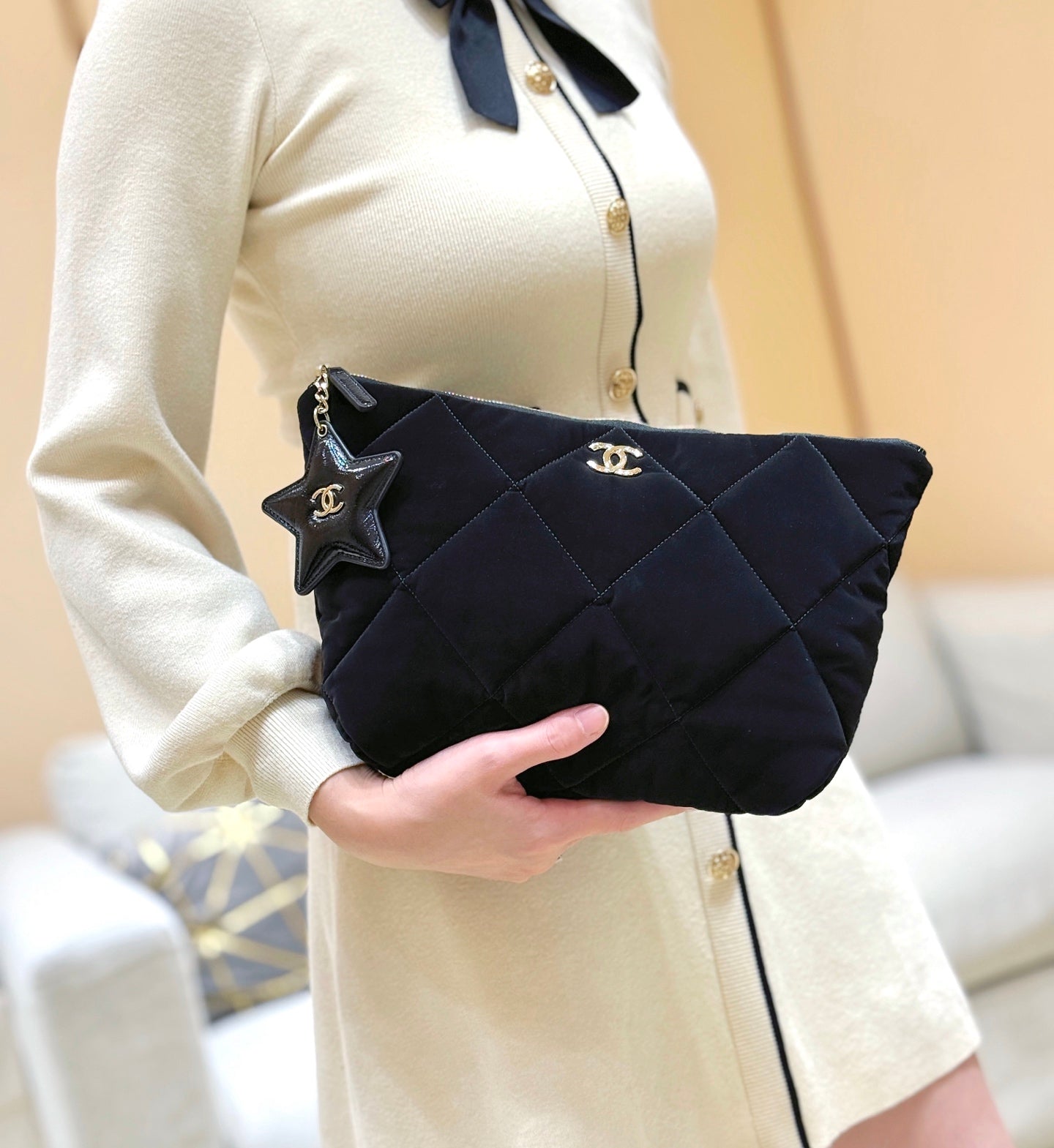 New CHAN velvet handbag