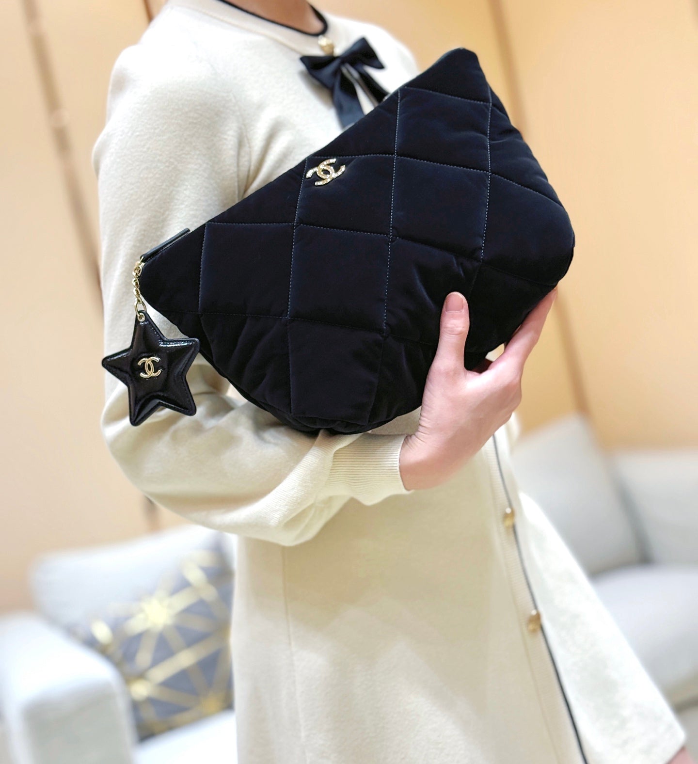 New CHAN velvet handbag