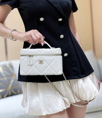 New CHAN large diamond lunch box bag