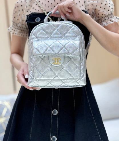 New CHAN silver backpack