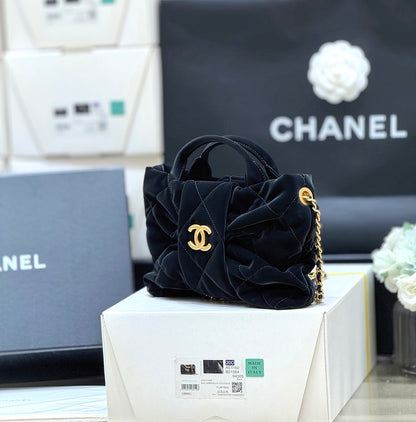 New CHAN velvet bow bag