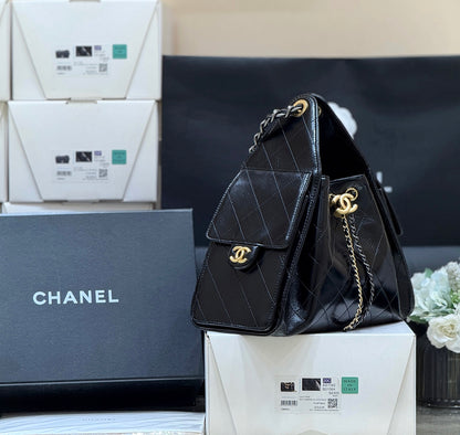 New CHAN Mandarin Duck Link Shiny Cowhide Bag