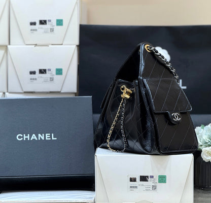 New CHAN Mandarin Duck Link Shiny Cowhide Bag