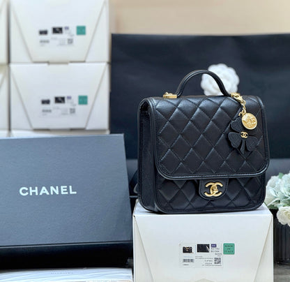 New CHAN gold coin four-leaf clover double backpack