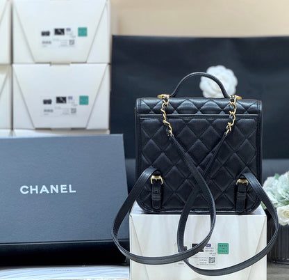 New CHAN gold coin four-leaf clover double backpack