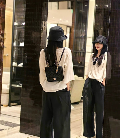 New CHAN gold coin four-leaf clover double backpack