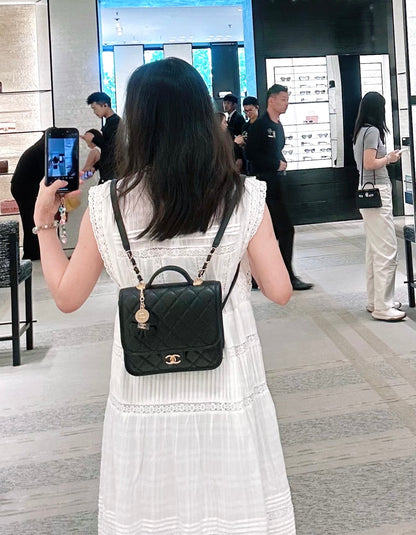 New CHAN gold coin four-leaf clover double backpack