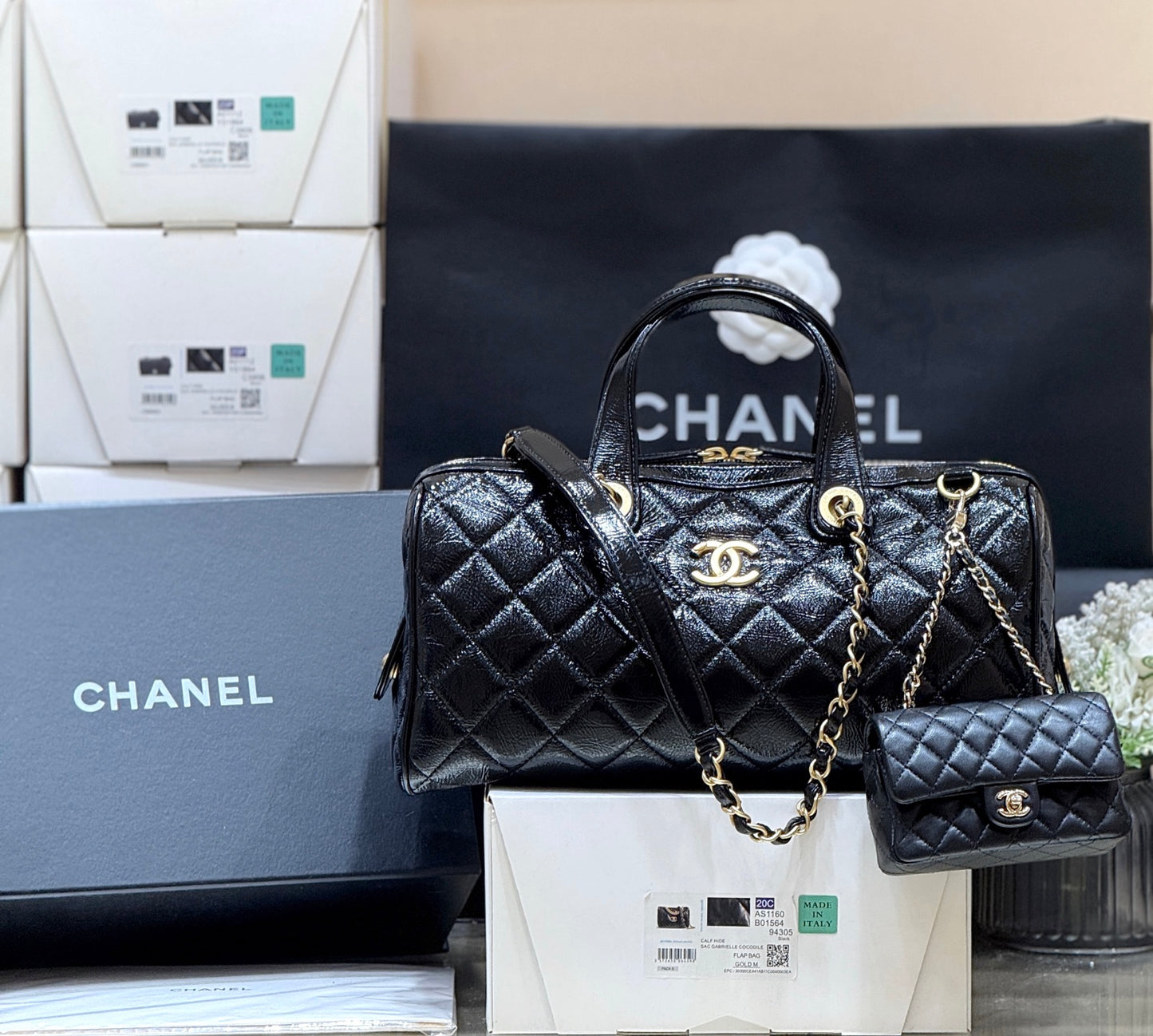 New CHAN runway style bowling bag